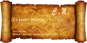 Cziner Mózes névjegykártya